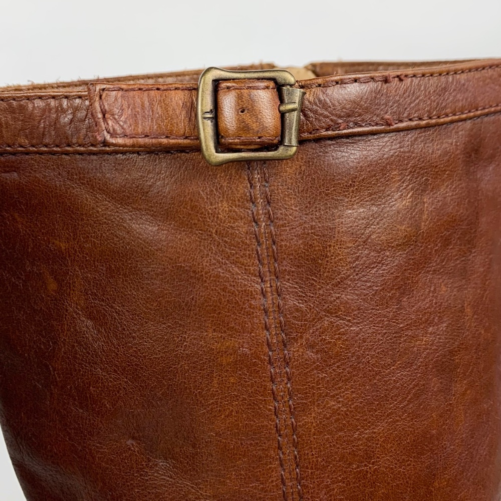 FRYE Leather Miranda Zip Boots in Cognac - Picture 8 of 10